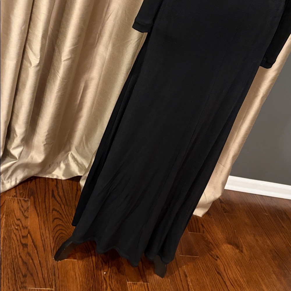 90s GOTH VINTAGE SLINKY LONG SLEEVE DRESS - Picture 3 of 7